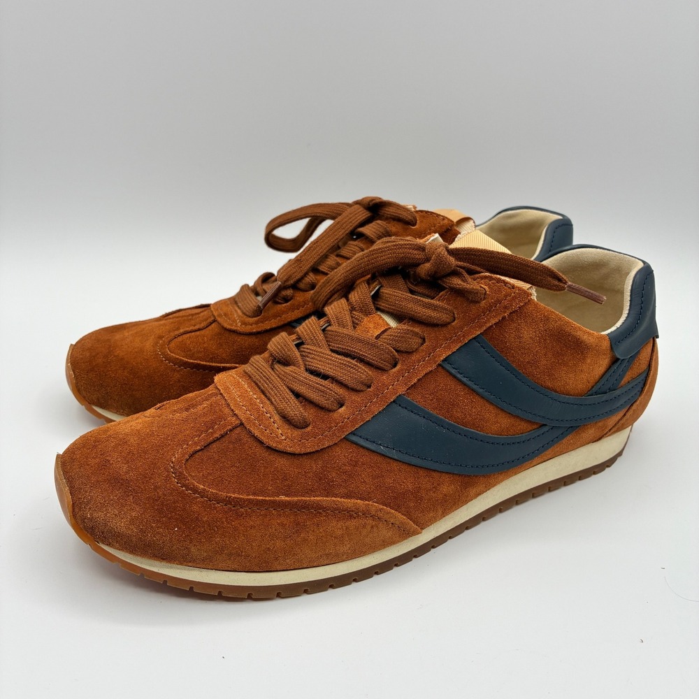 Vince Oasis Sneakers Womens 8M EU 38.5 Brown Suede Low Top Lace Up Casual Shoes